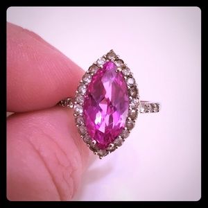 Pink and White Sapphire Ring